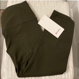 Lululemon Align Crop 21” pants, Olive, Size 12 NWT